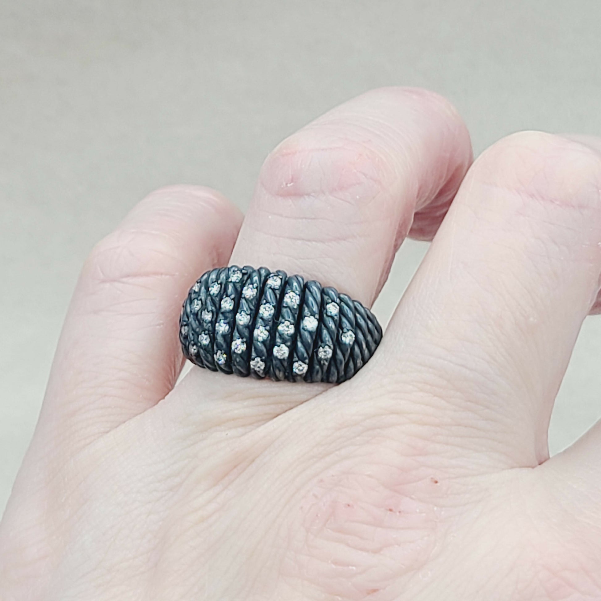    David Yurman Tempo Ring Black Rhodium & Diamonds