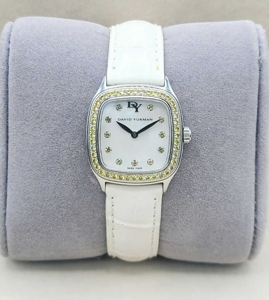    David Yurman Thoroughbred 25mm Watch Yellow Sapphire