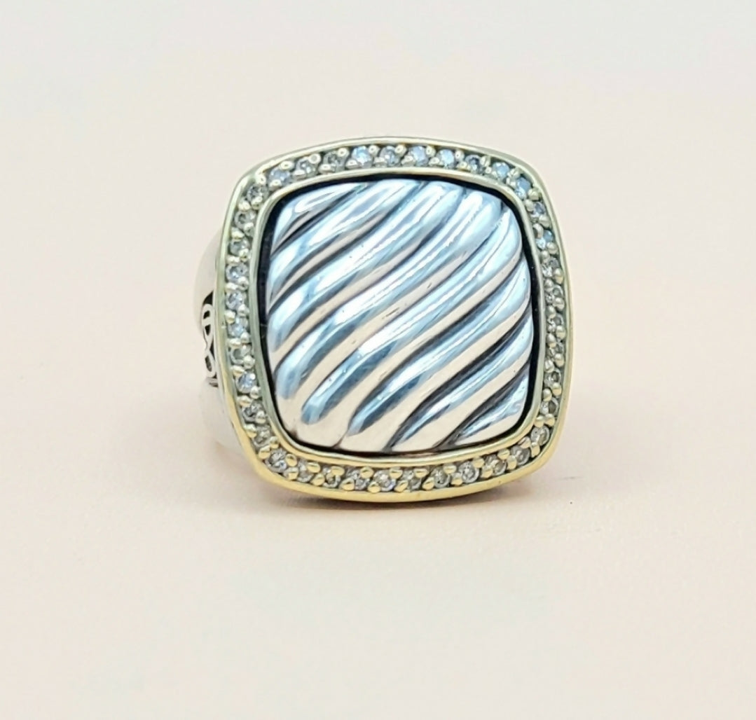    David Yurman Thoroughbred Albion Sculpted Diamond Ring