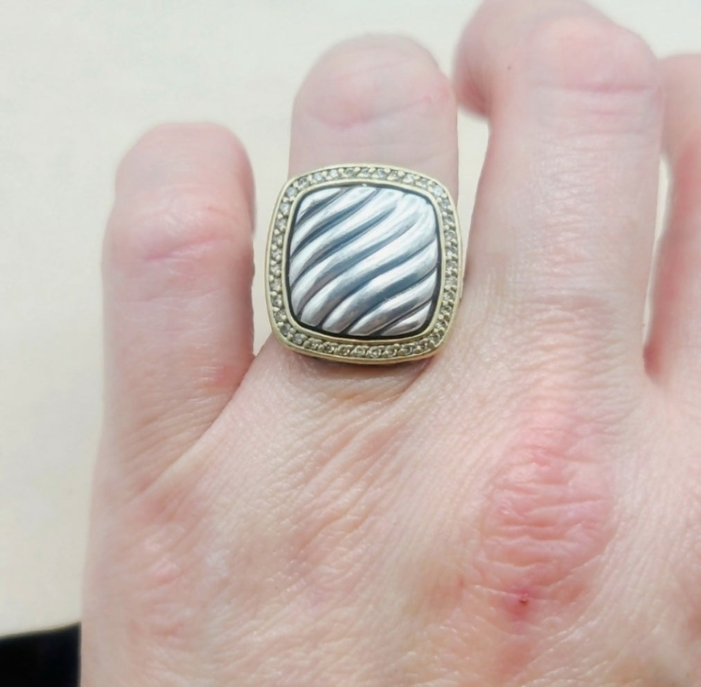    David Yurman Thoroughbred Albion Sculpted Diamond Ring