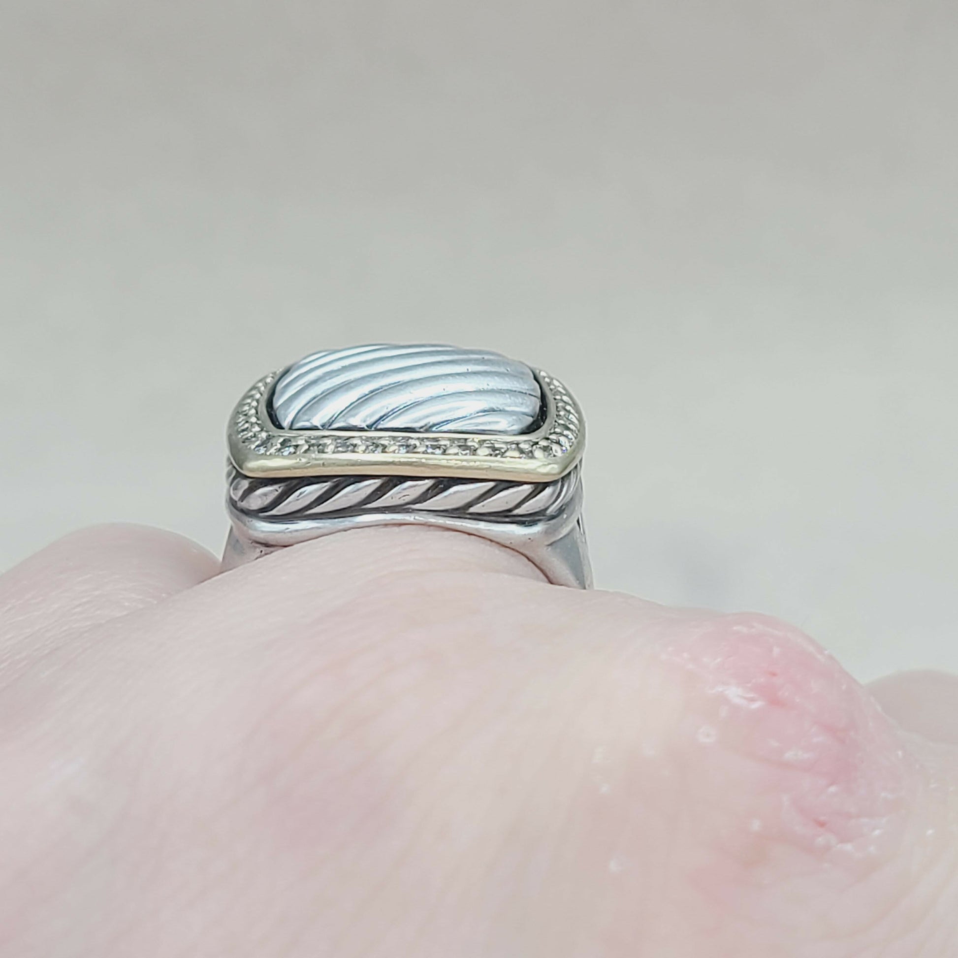    David Yurman Thoroughbred Albion Sculpted Diamond Ring