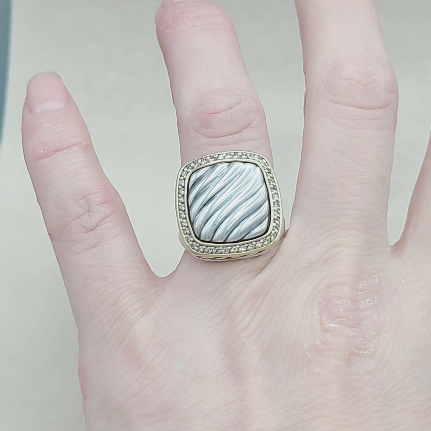    David Yurman Thoroughbred Albion Sculpted Diamond Ring