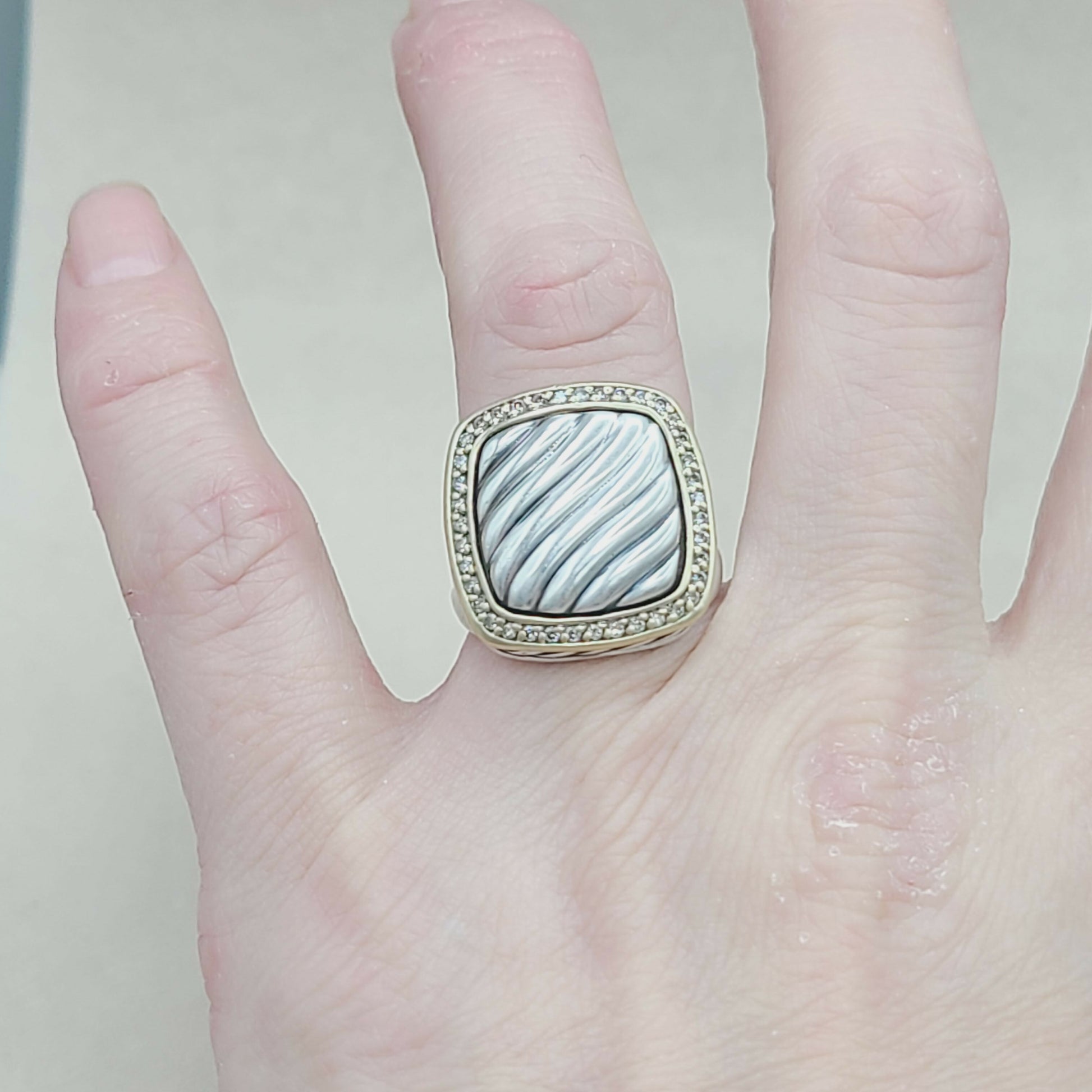    David Yurman Thoroughbred Albion Sculpted Diamond Ring