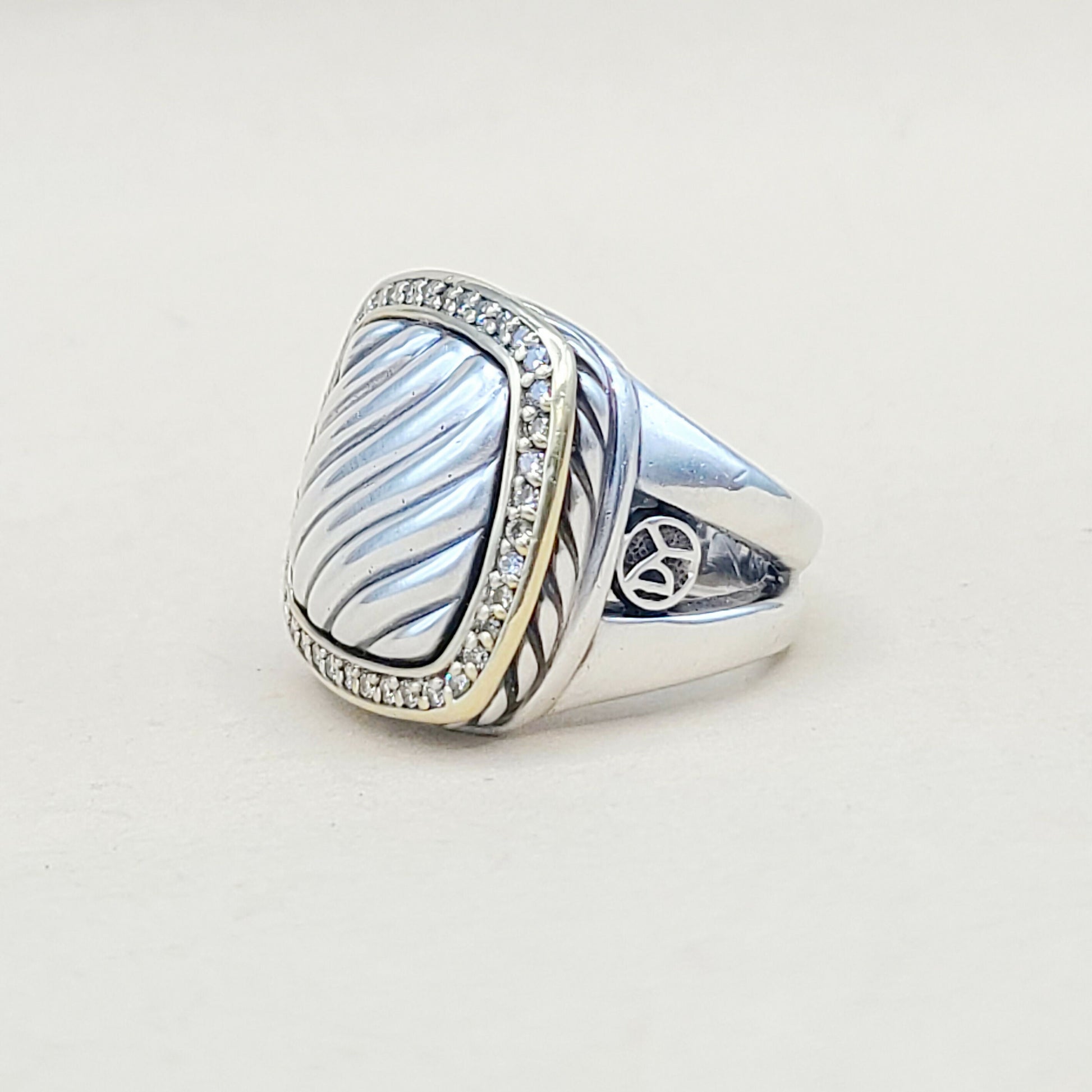    David Yurman Thoroughbred Albion Sculpted Diamond Ring
