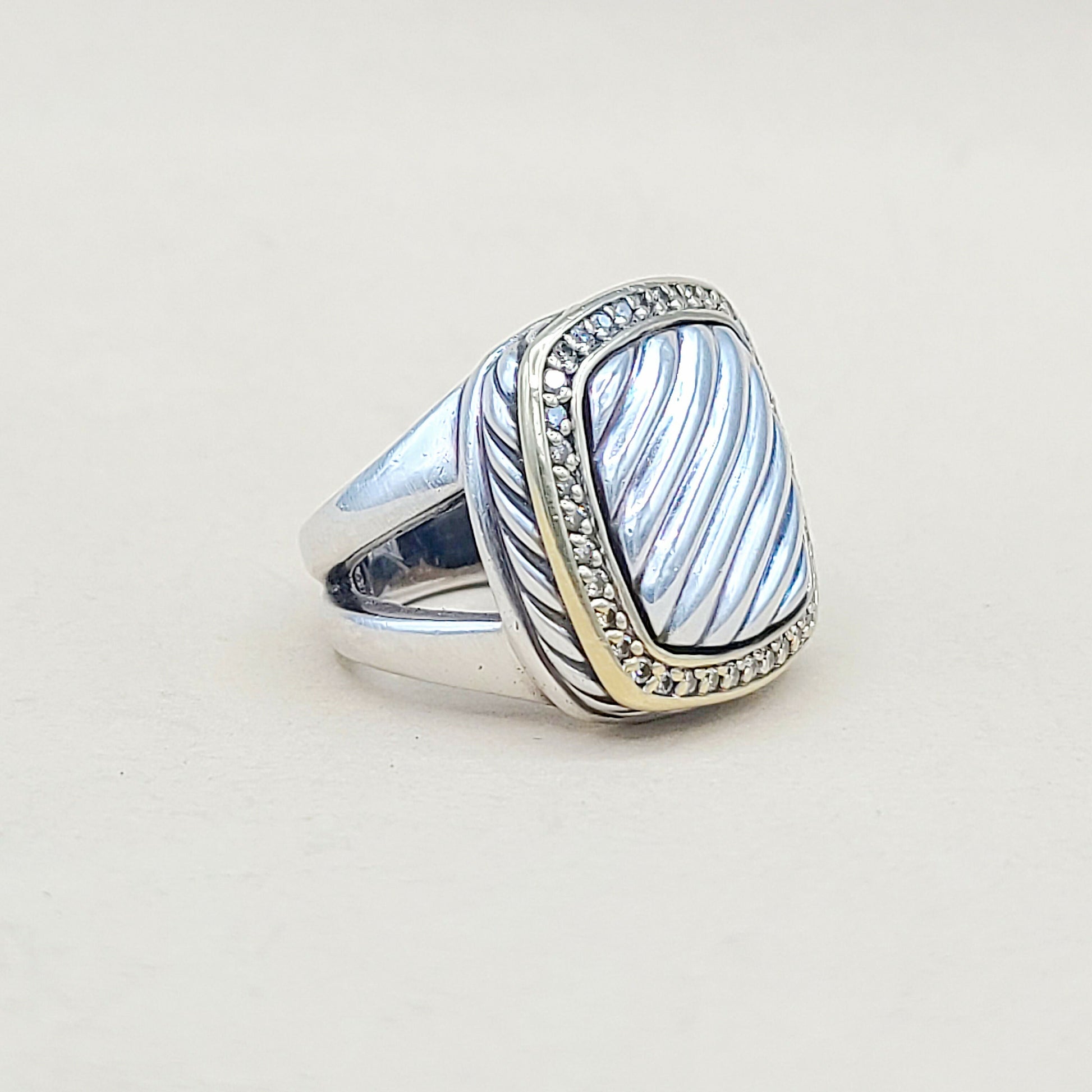    David Yurman Thoroughbred Albion Sculpted Diamond Ring