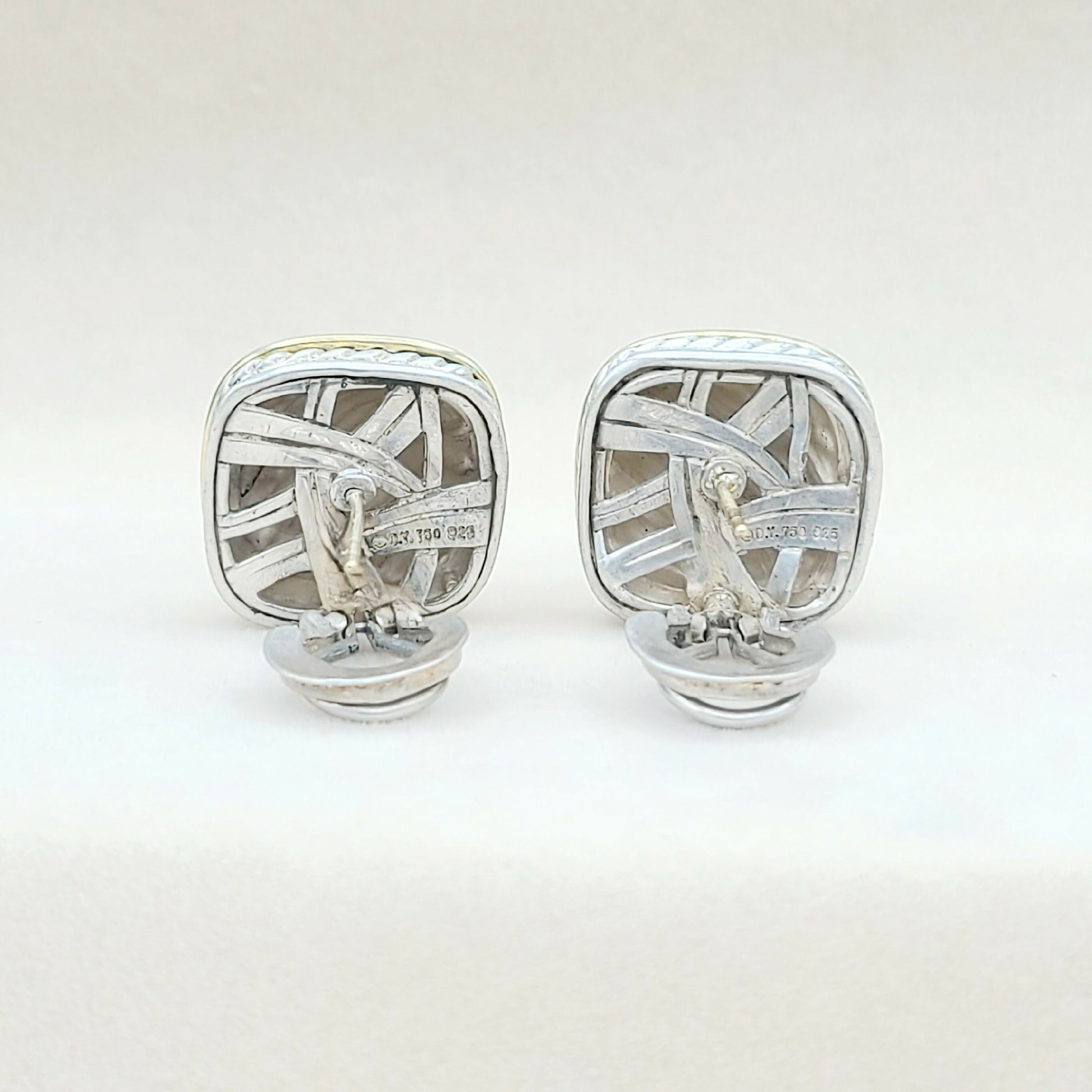   David Yurman Thoroughbred Sculpted Earrings With Gold