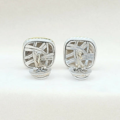    David Yurman Thoroughbred Sculpted Earrings With Gold