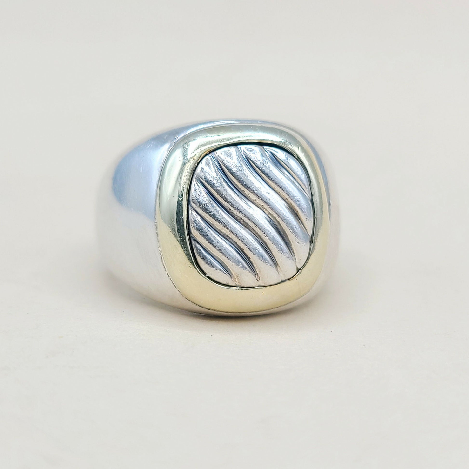    David Yurman Thoroughbred Signet Ring With Gold