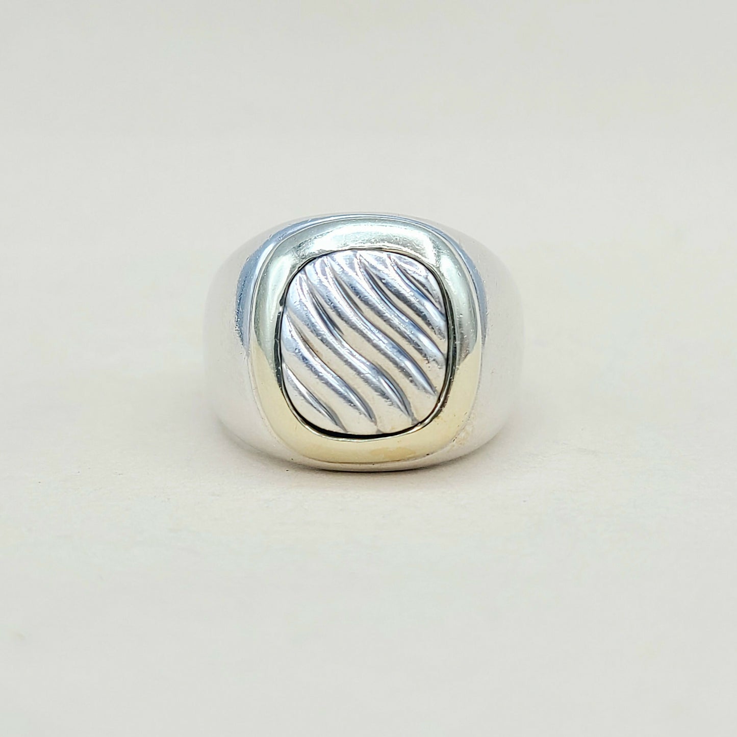    David Yurman Thoroughbred Signet Ring With Gold