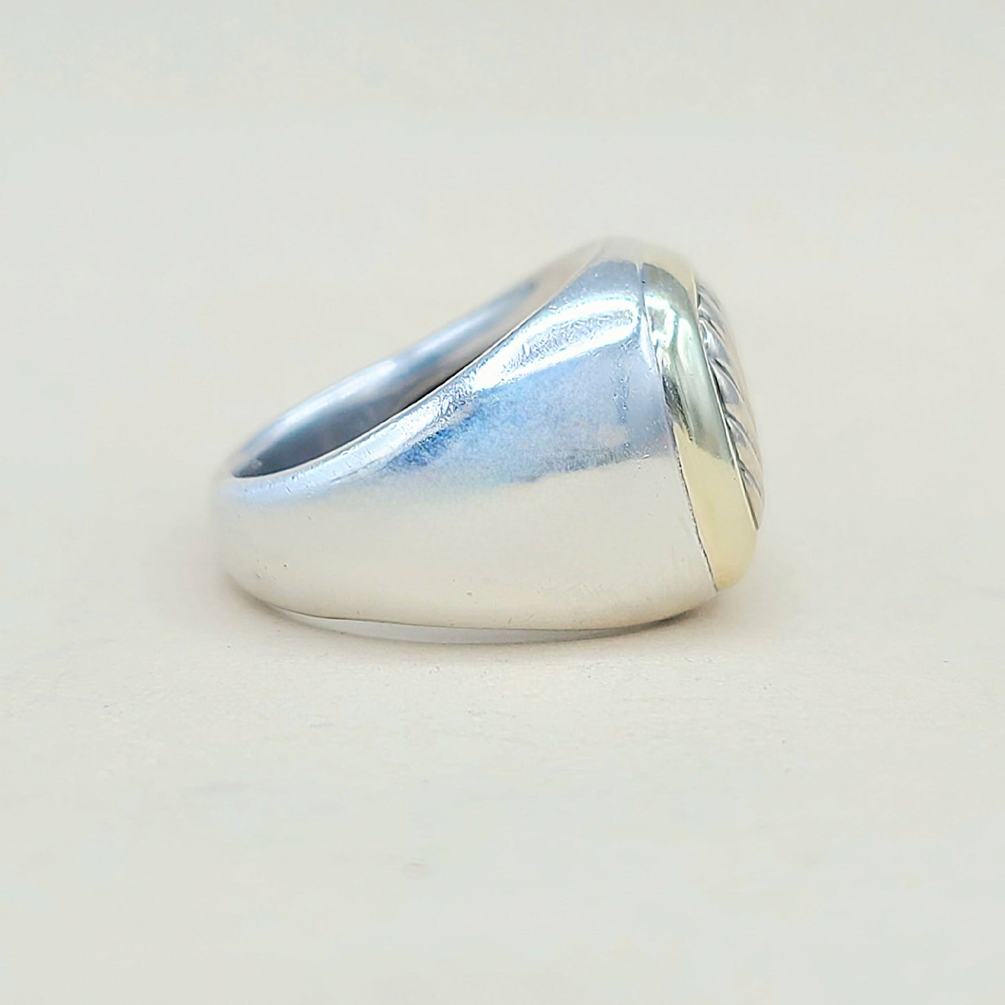    David Yurman Thoroughbred Signet Ring With Gold