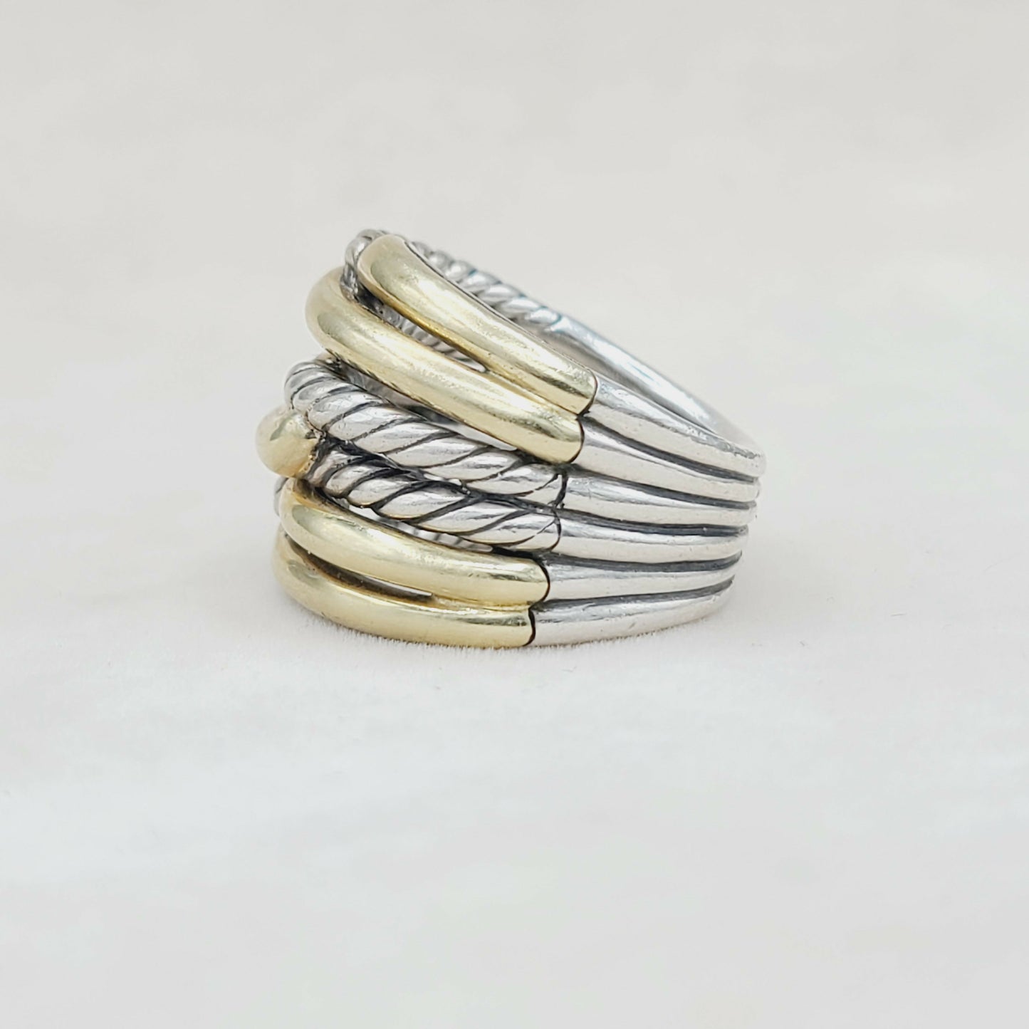    David Yurman Triple- Loop Labyrinth Ring With 18k Gold