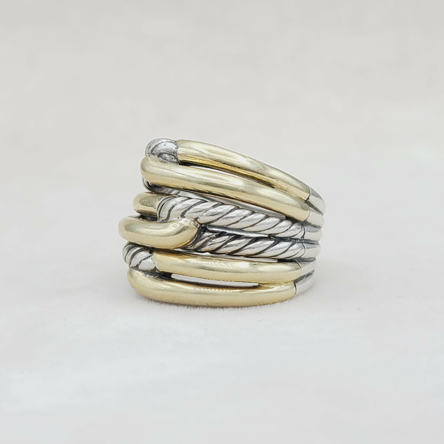    David Yurman Triple- Loop Labyrinth Ring With 18k Gold
