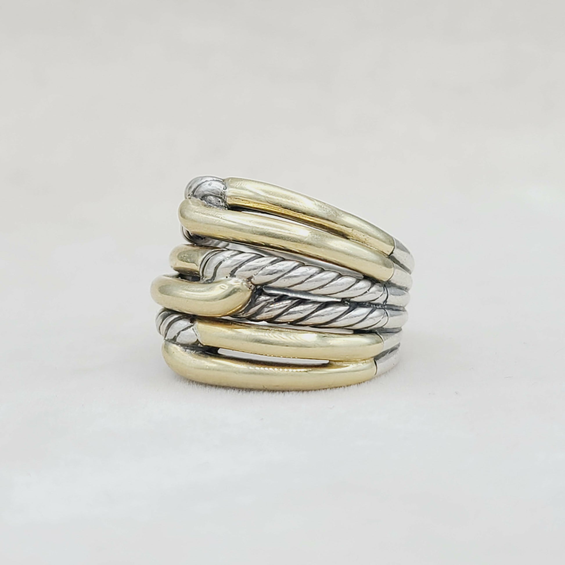    David Yurman Triple- Loop Labyrinth Ring With 18k Gold