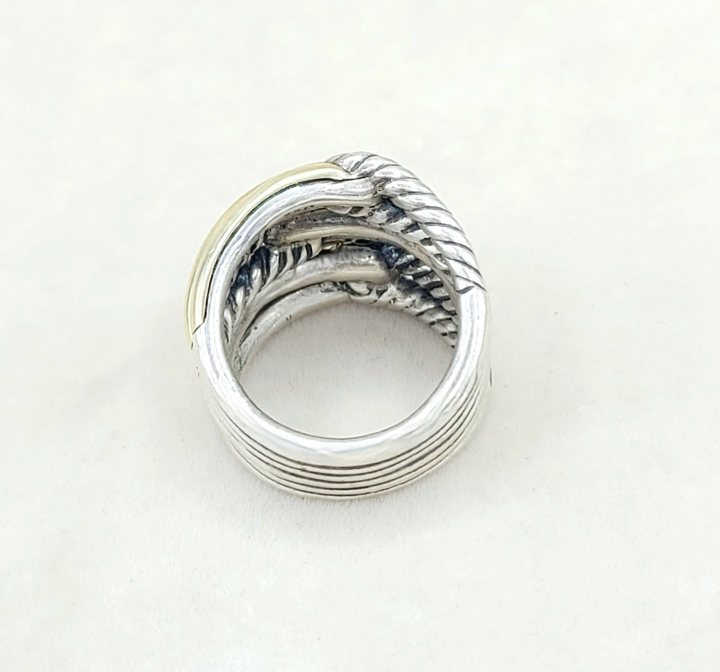    David Yurman Triple- Loop Labyrinth Ring With 18k Gold