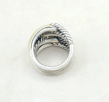    David Yurman Triple- Loop Labyrinth Ring With 18k Gold