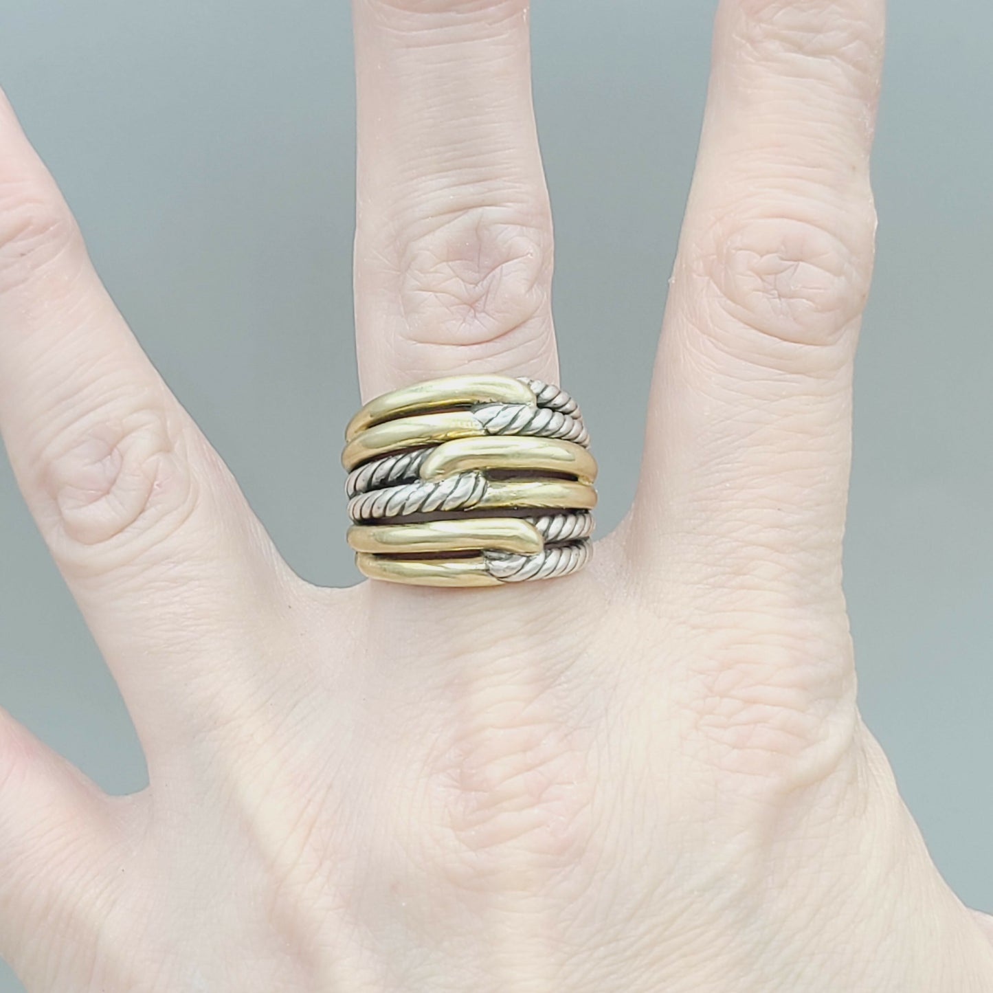    David Yurman Triple- Loop Labyrinth Ring With 18k Gold