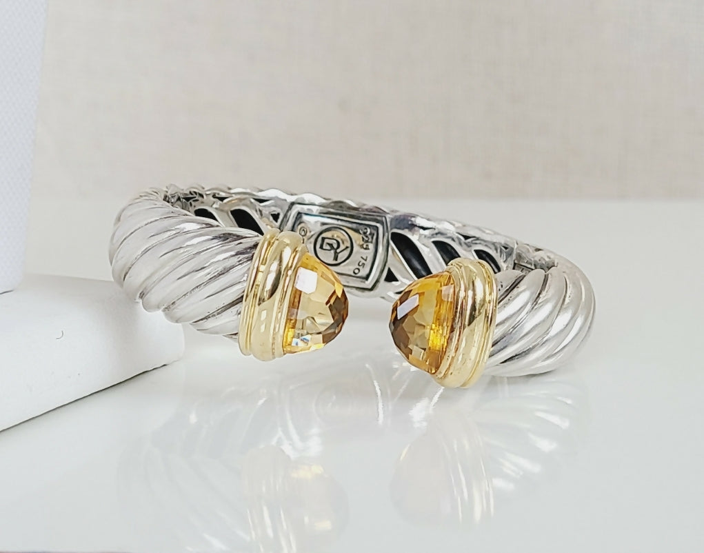    David Yurman Waverly Bracelet 15mm Citrine & 18K Gold