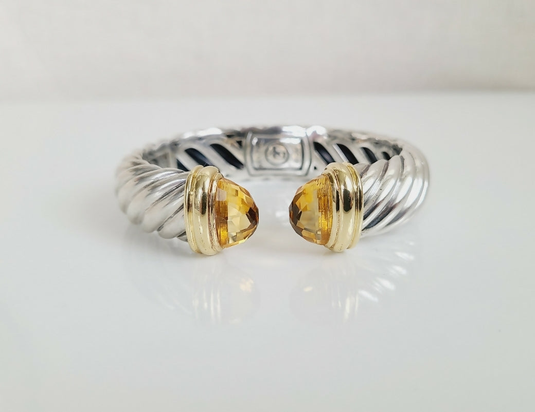    David Yurman Waverly Bracelet 15mm Citrine & 18K Gold