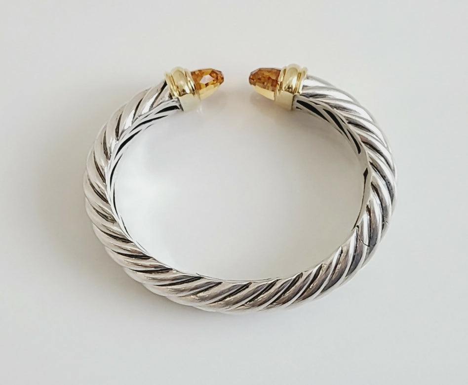    David Yurman Waverly Bracelet 15mm Citrine & 18K Gold