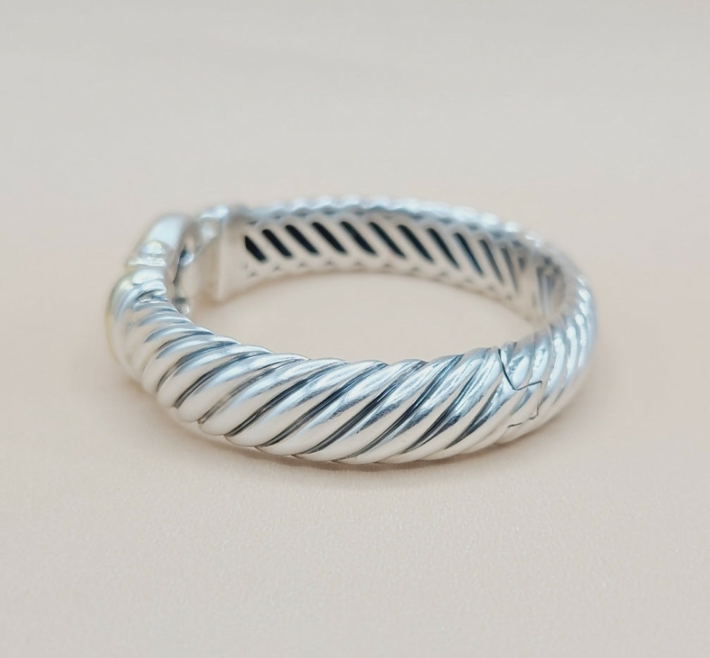    David Yurman Waverly Buckle Cable Bracelet 10mm Gold