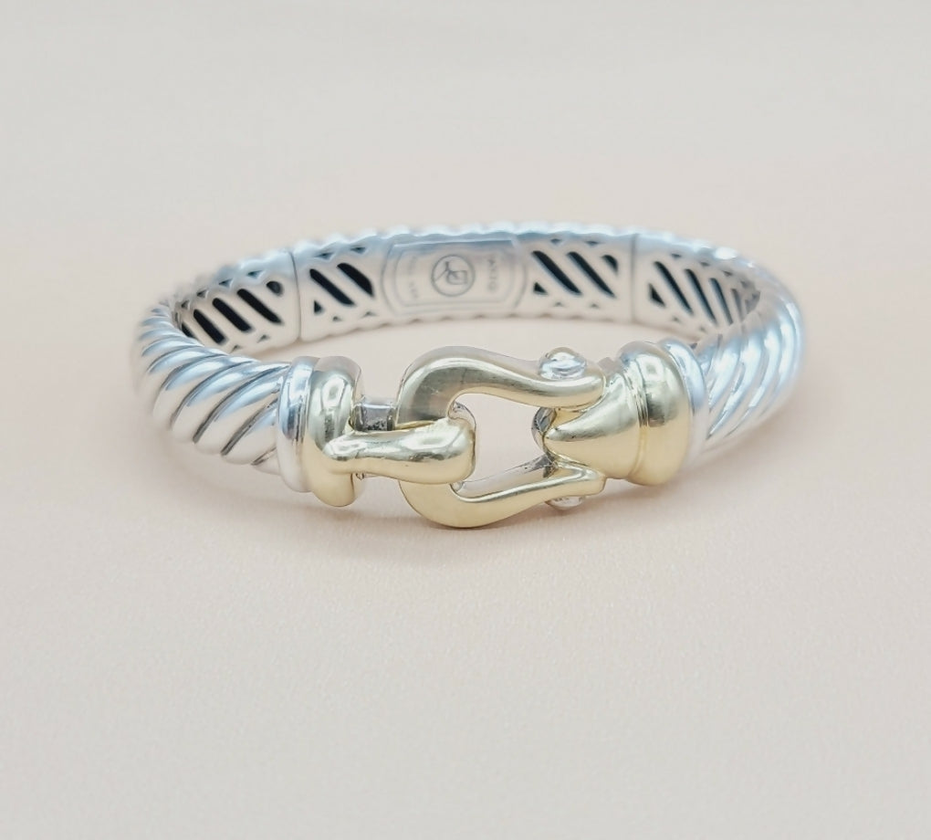    David Yurman Waverly Buckle Cable Bracelet 10mm Gold