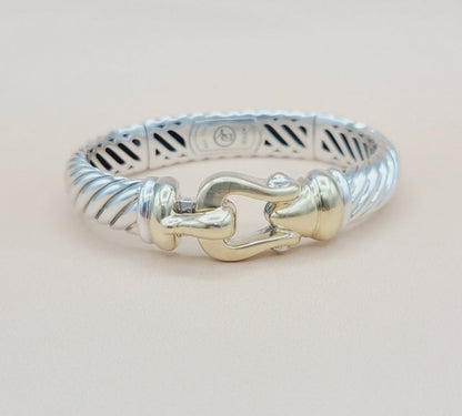    David Yurman Waverly Buckle Cable Bracelet 10mm Gold