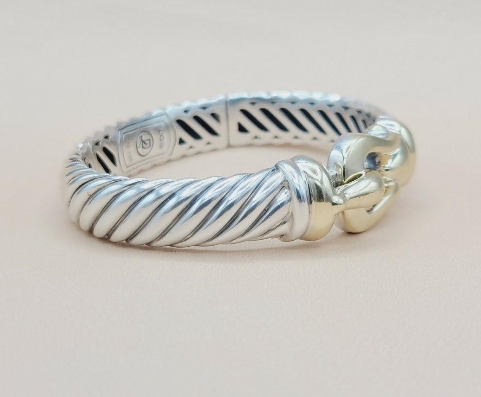   David Yurman Waverly Buckle Cable Bracelet 10mm Gold