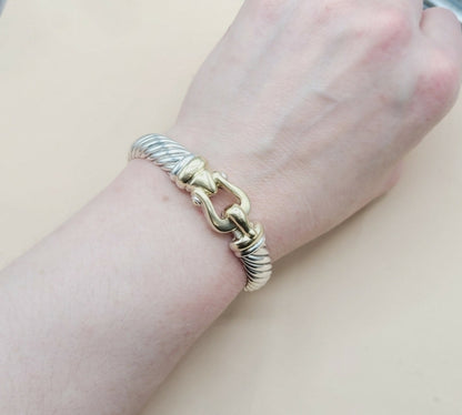    David Yurman Waverly Buckle Cable Bracelet 10mm Gold