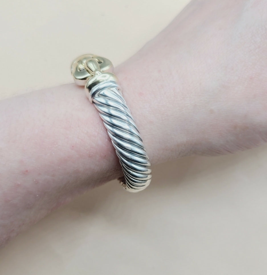    David Yurman Waverly Buckle Cable Bracelet 10mm Gold