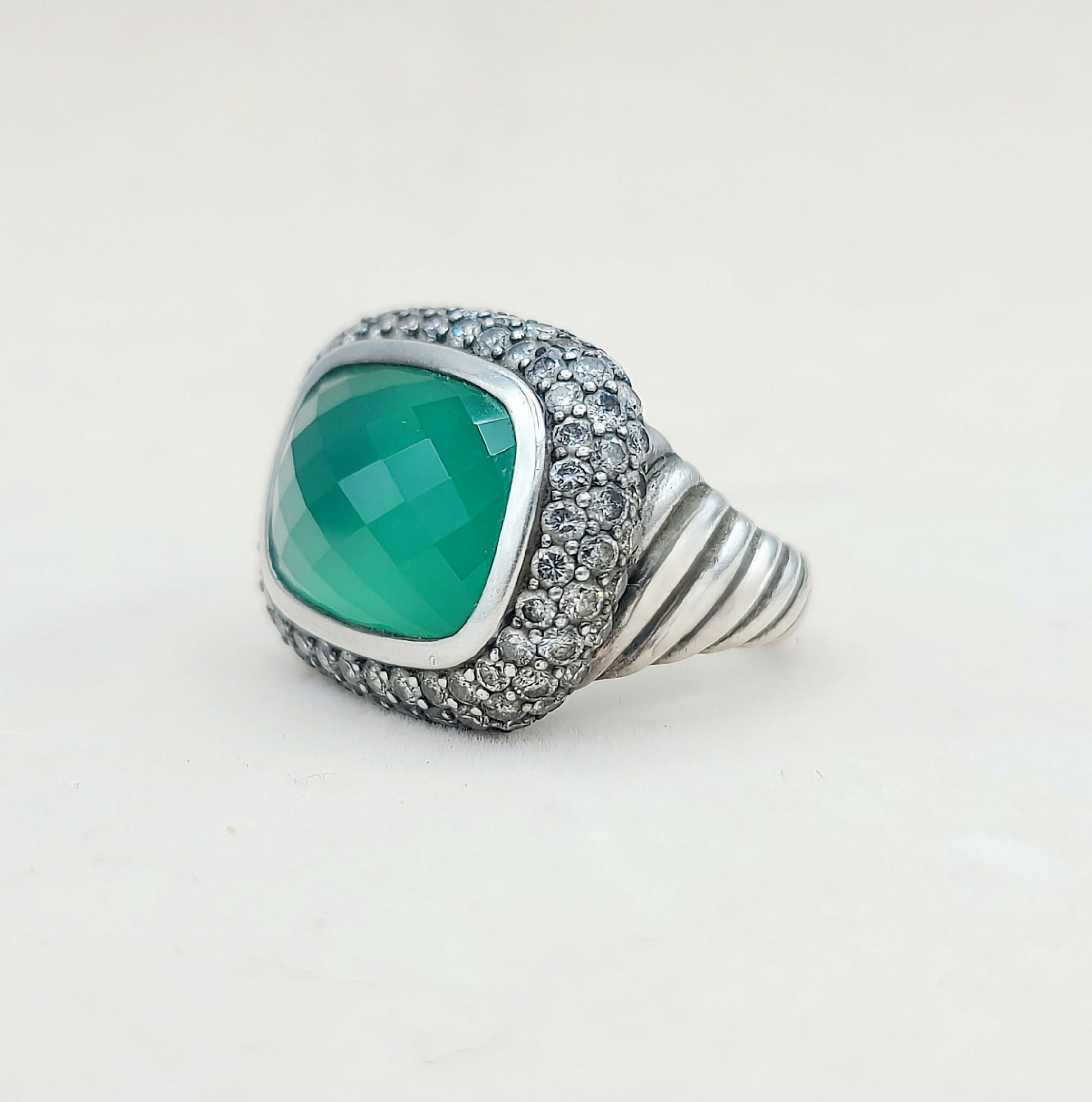    David Yurman Waverly Limited Ring – Green Onyx & Diamonds