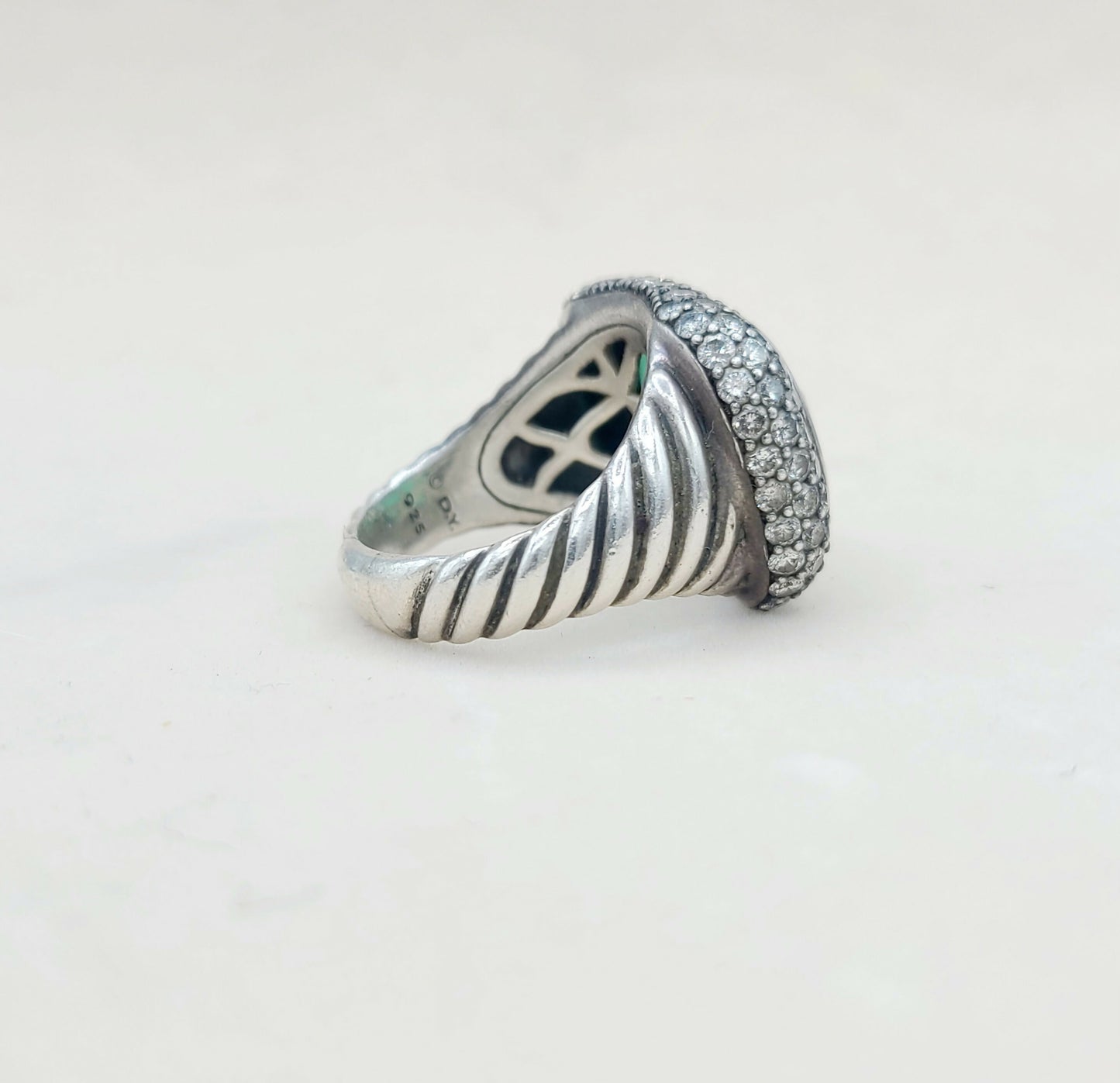    David Yurman Waverly Limited Ring – Green Onyx & Diamonds