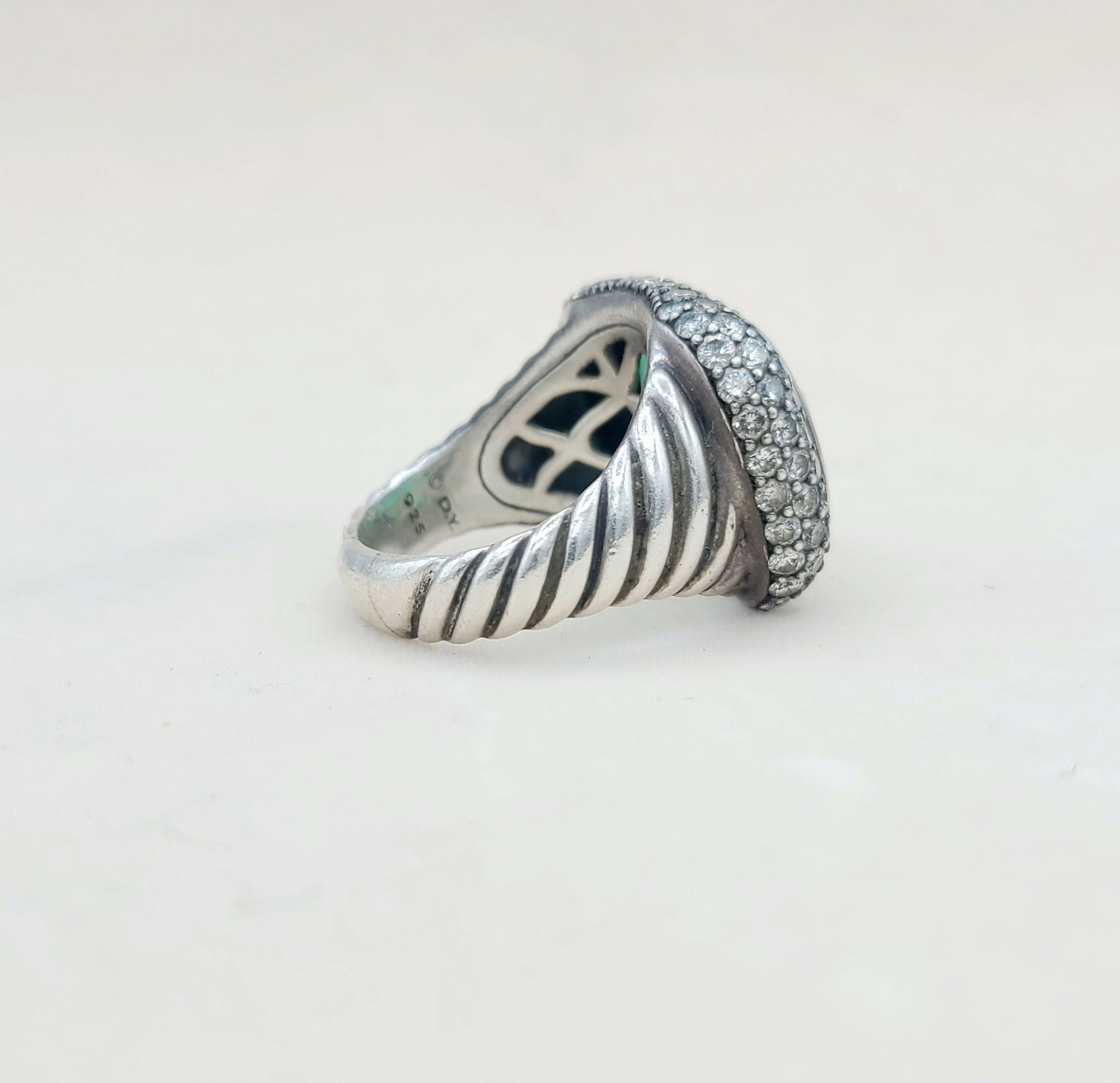    David Yurman Waverly Limited Ring – Green Onyx & Diamonds