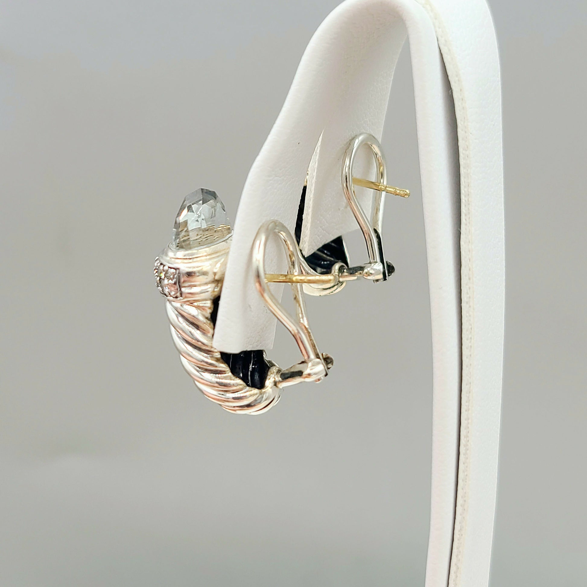    David Yurman Waverly Prasiolite Diamond Earrings