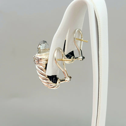    David Yurman Waverly Prasiolite Diamond Earrings