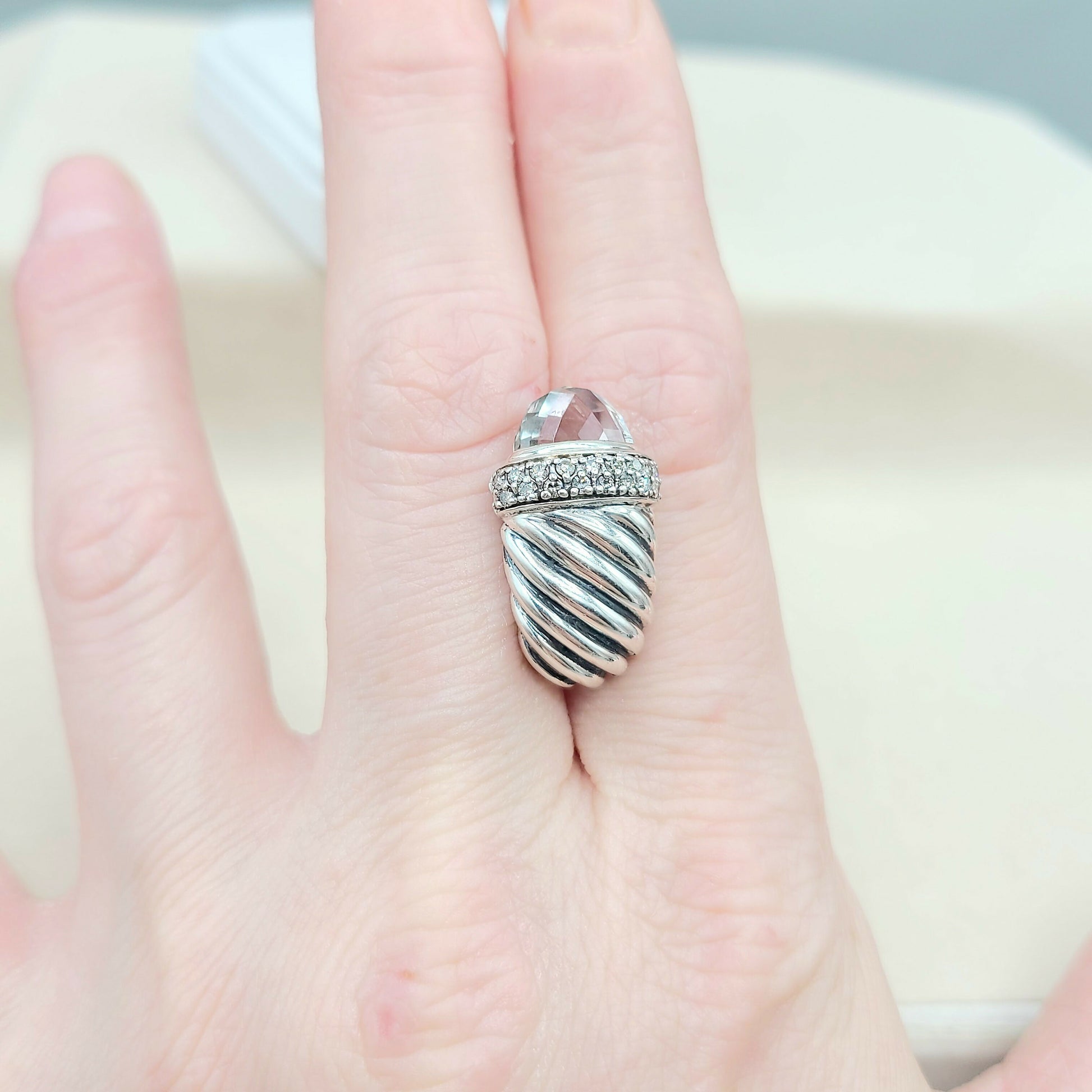    David Yurman Waverly Prasiolite Diamond Earrings