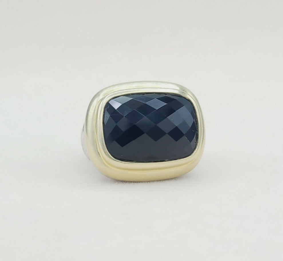    David Yurman Waverly Ring – Black Onyx & Gold