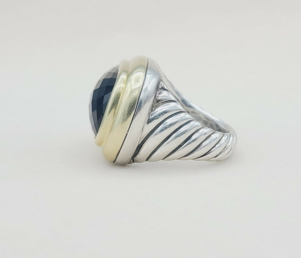    David Yurman Waverly Ring – Black Onyx & Gold