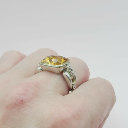    David Yurman Wellesley Link Ring – Citrine & Gold