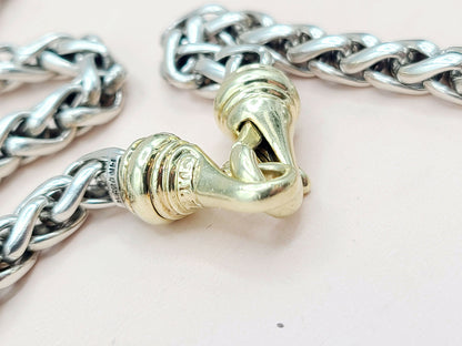    David Yurman Wheat Chain Necklace 6mm Gold Buckle 16"