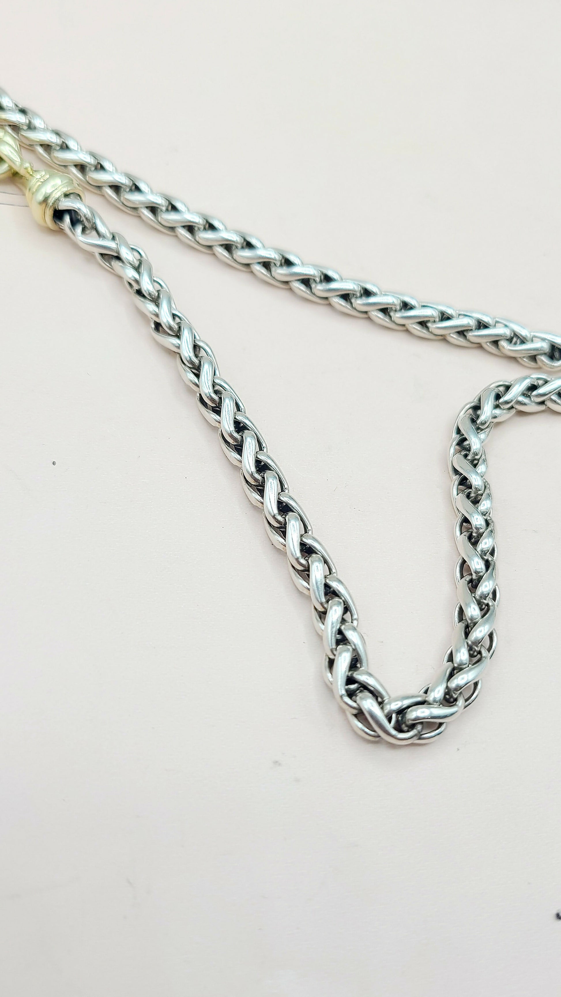    David Yurman Wheat Chain Necklace 6mm Gold Buckle 16"