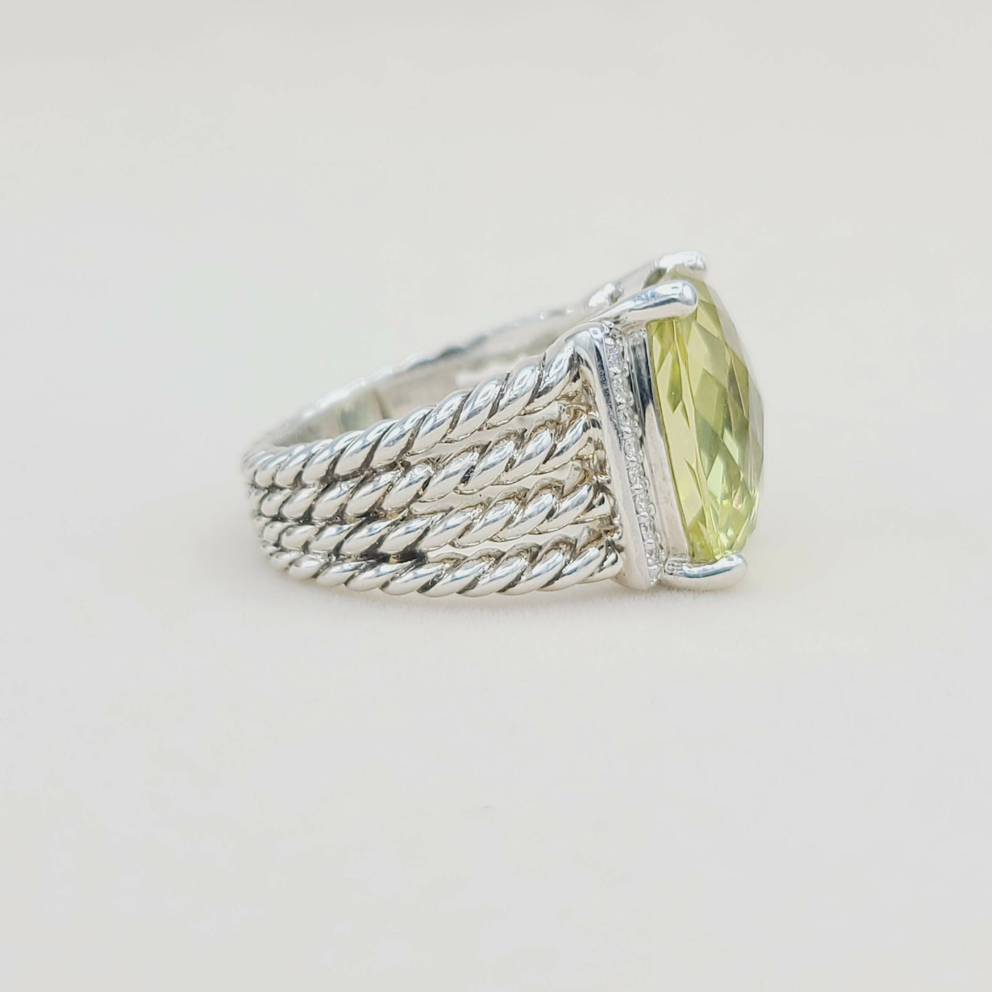    David Yurman Wheaton Ring – 16×12 Lemon Citrine & Diamonds