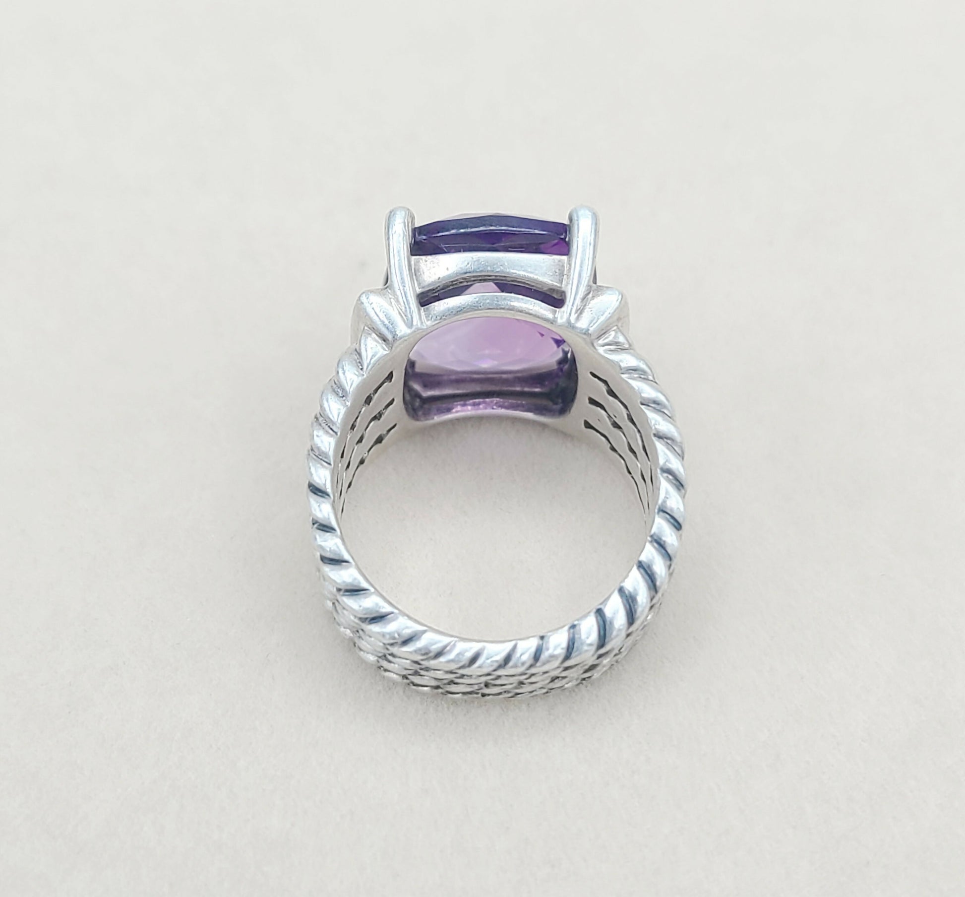    David Yurman Wheaton Ring 16x12 Amethyst & Diamonds