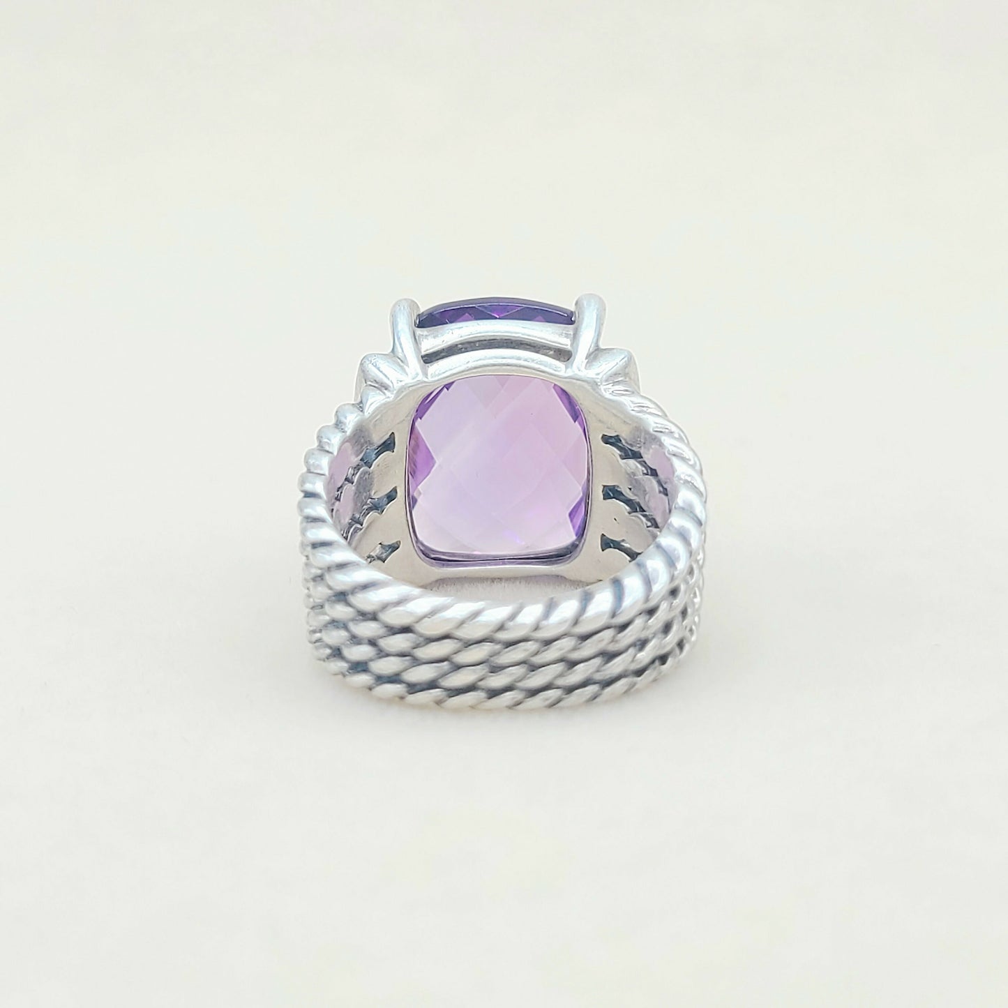    David Yurman Wheaton Ring 16x12 Amethyst & Diamonds