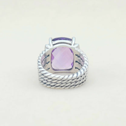    David Yurman Wheaton Ring 16x12 Amethyst & Diamonds