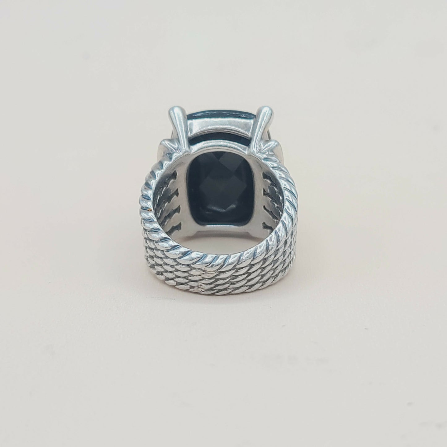    David Yurman Wheaton Ring 20x15 Black Onyx & Diamonds