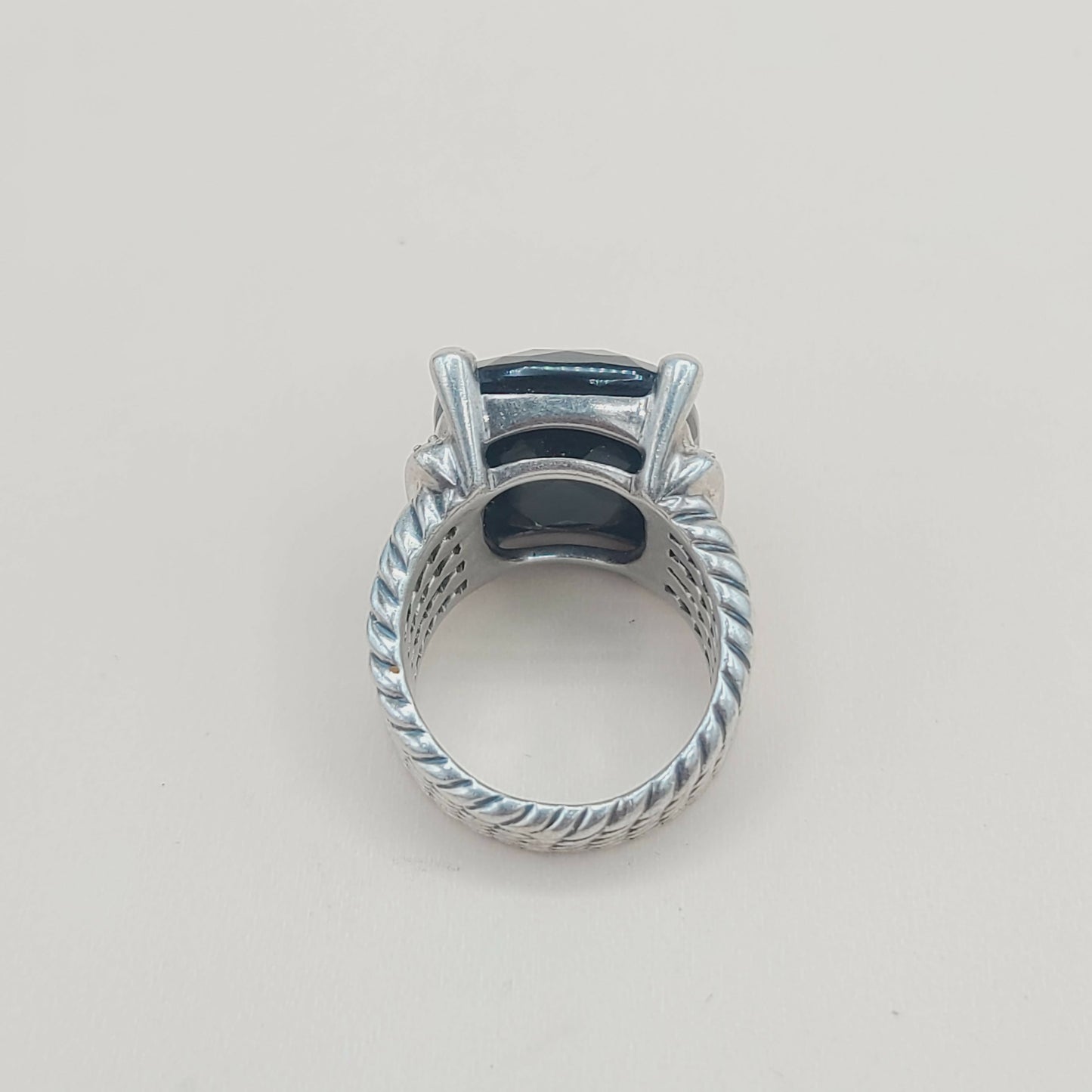    David Yurman Wheaton Ring 20x15 Black Onyx & Diamonds