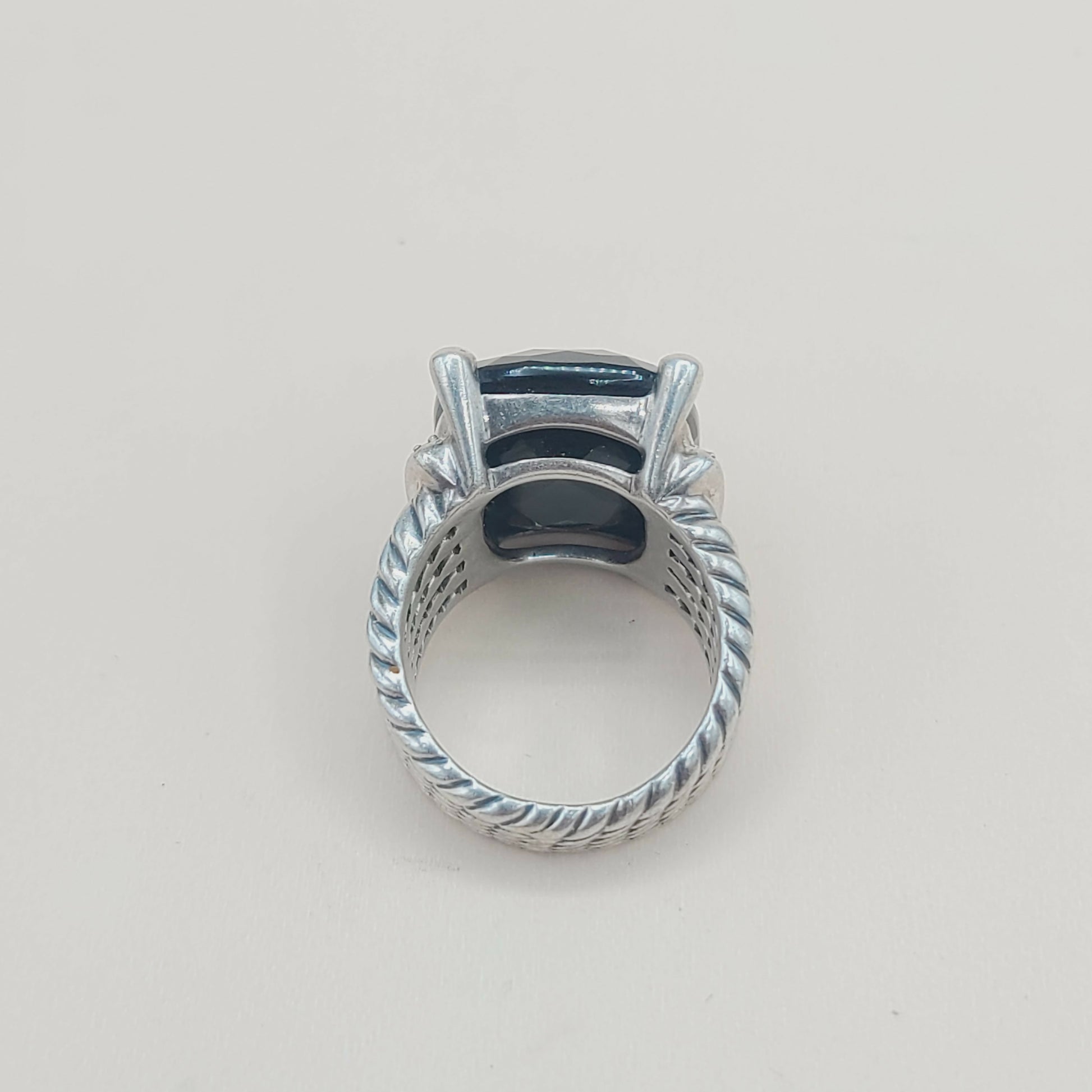   David Yurman Wheaton Ring 20x15 Black Onyx & Diamonds