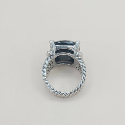    David Yurman Wheaton Ring 20x15 Black Onyx & Diamonds