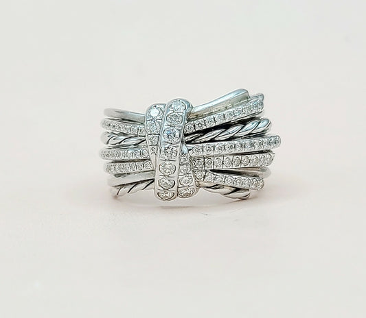    David Yurman Wide Anjelika Ring-With Diamonds-