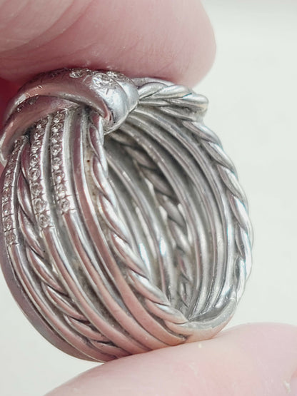    David Yurman Wide Anjelika Ring-With Diamonds-